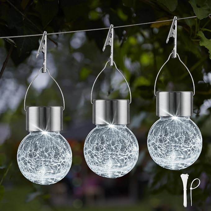 Solar Lights Outdoor Hanging Decorative Globe 24 Pack, Waterproof Solar Lantern - Image 2