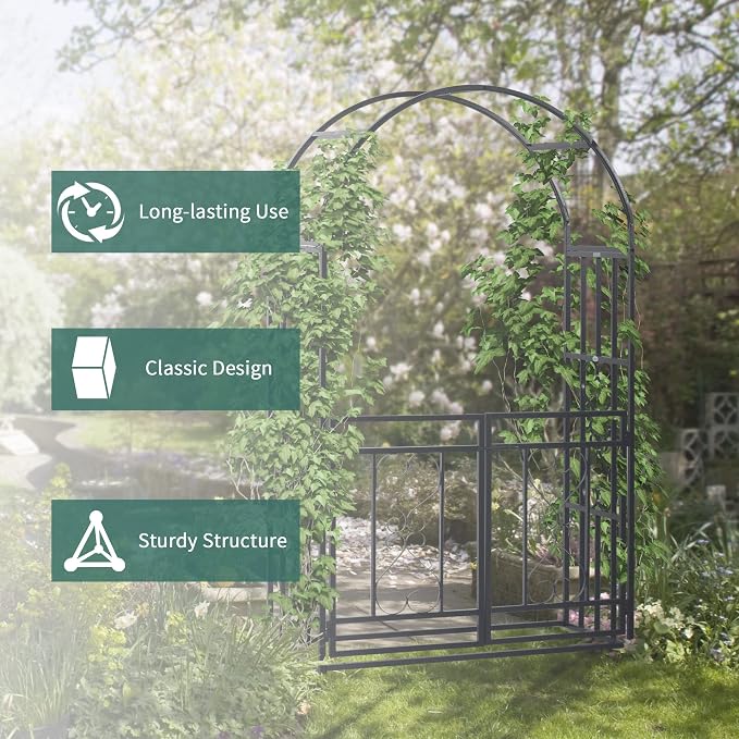 Outsunny 81" Metal Garden Arbor - Image 5