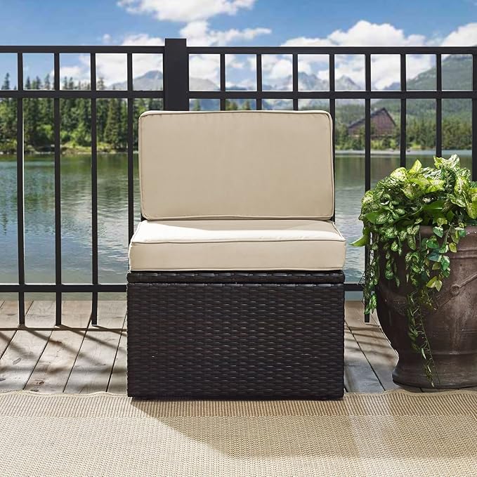 Crosley Furniture Palm Harbor Armless Outdoor Sectional Chair, Wicker Patio - Image 6