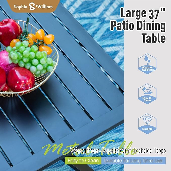 Sophia & William Patio Dining Set 5 Pieces Outdoor Furniture Set - Image 7