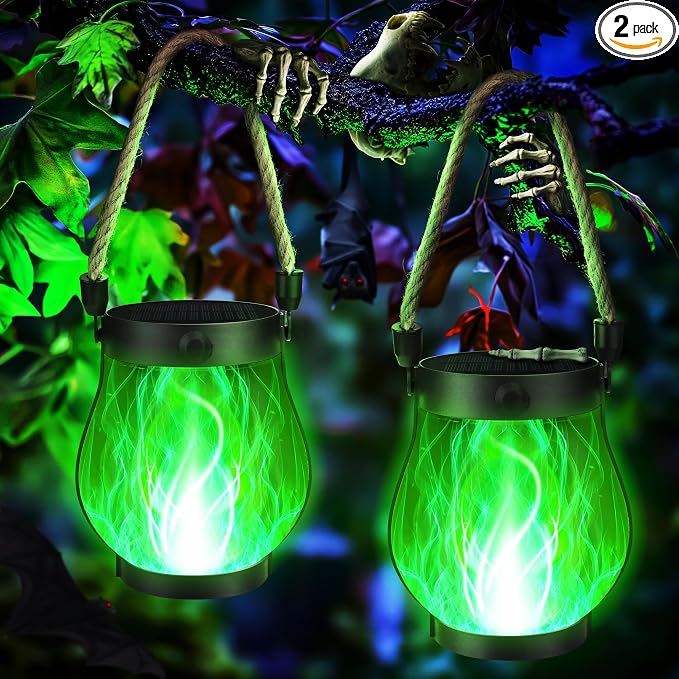 Solar Flame Lantern Hanging Outdoor Waterproof by Jyoiat