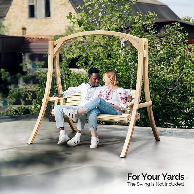 VINGLI 5FT Wooden Swing Frame, 1000LBS Heavy Duty A-Frame Porch Swing Stand - Image 7