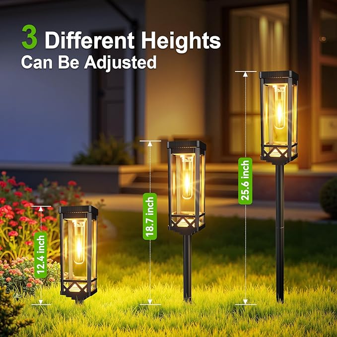 KOOPER Taller Solar Pathway Lights Outdoor, 12 Pack Upgraded Brighter Solar - Image 4