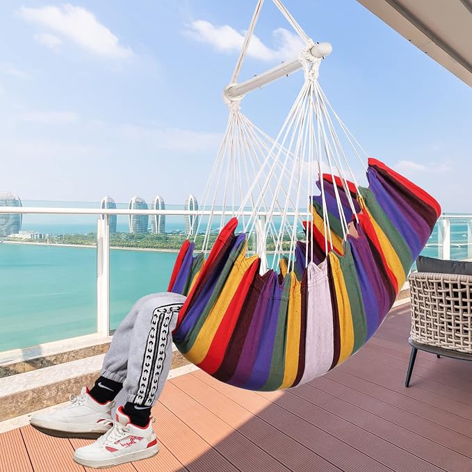 Hammock Chair Hanging Rope Swing, Topind Hanging Chair - Image 6