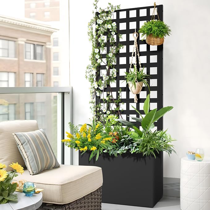 FENCY Metal Planter Box with Trellis, Planter Trellis - Image 7