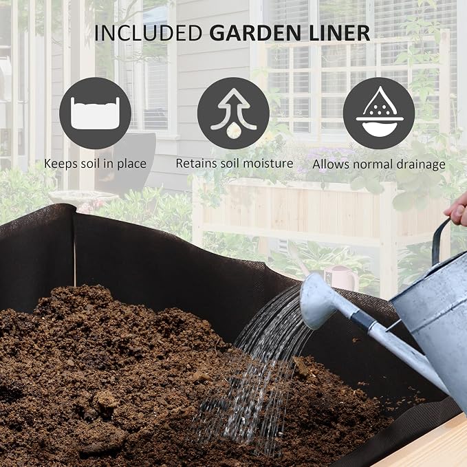 Outsunny 47'' Wooden Raised Garden Bed - Image 5