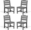 SERWALL Outdoor Dining Chairs Set of 4, All-Weather HDPE Patio Chair by SERWALL