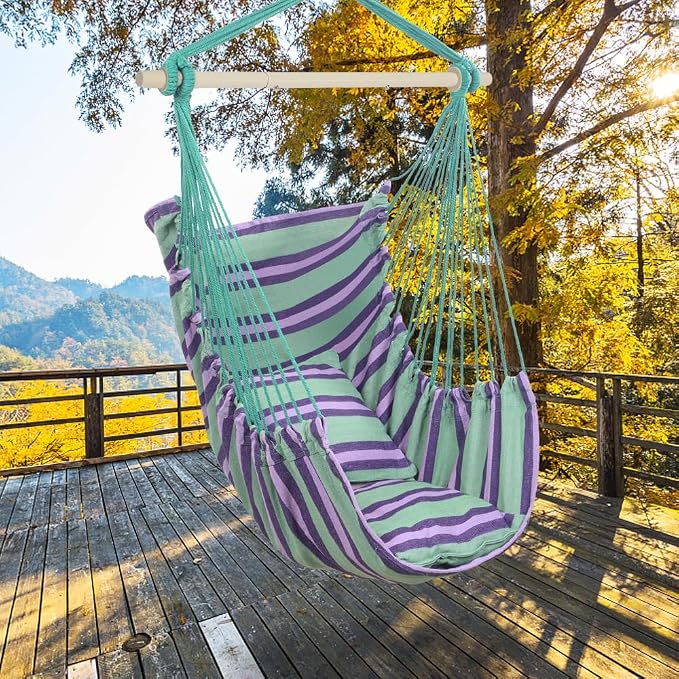 ONCLOUD Hammock Chair Hanging Rope Swing, Load Capacity 550 LBS Macrame Hammock - Image 7