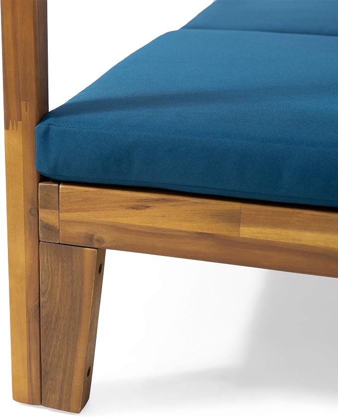 Christopher Knight Home Kinzie Outdoor DAYBED, Teak + Blue - Image 10