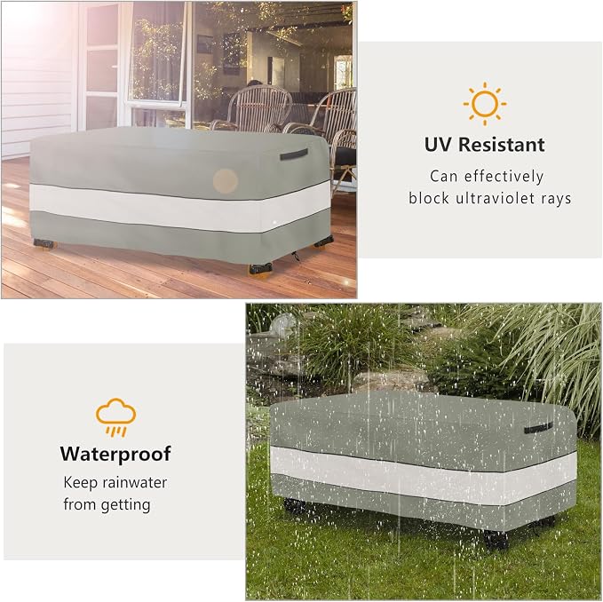 Waterproof Outdoor Coffee Table Cover, Rectangular Patio Small Side Table Cover - Image 5