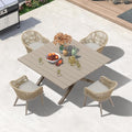 PURPLE LEAF 5 Pieces Oversized Square Patio Dining Set by PURPLELEAF