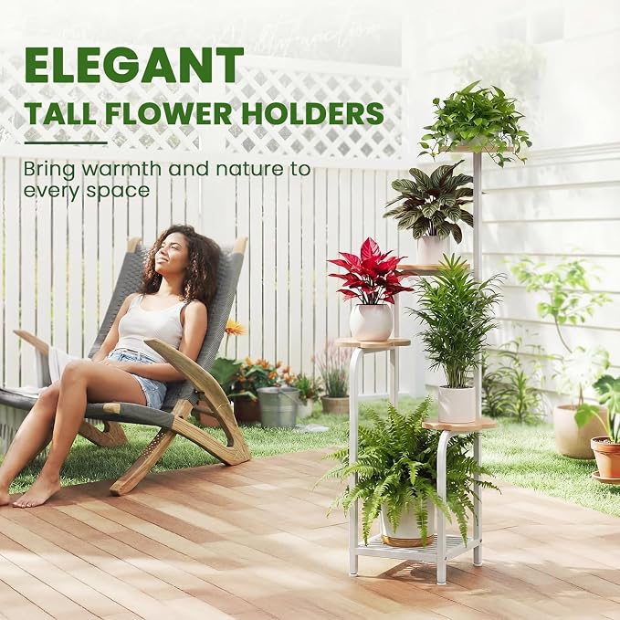 TOSKING 5 Tier Metal Plant Stand Indoor 48''H Tall, Heavy Duty Plant Shelf - Image 9