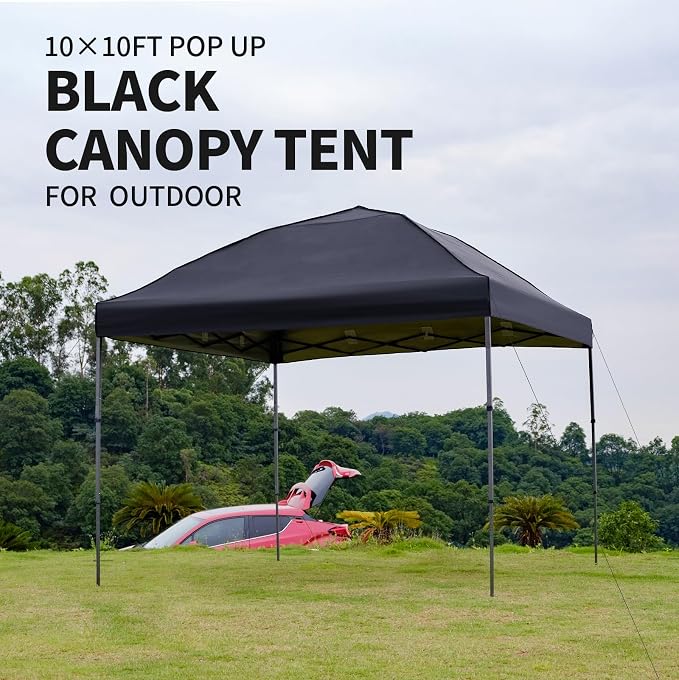 10x10 Pop Up Canopy Tent with 2 Sidewalls, Easy Up Canopy Outdoor Party Sun - Image 9