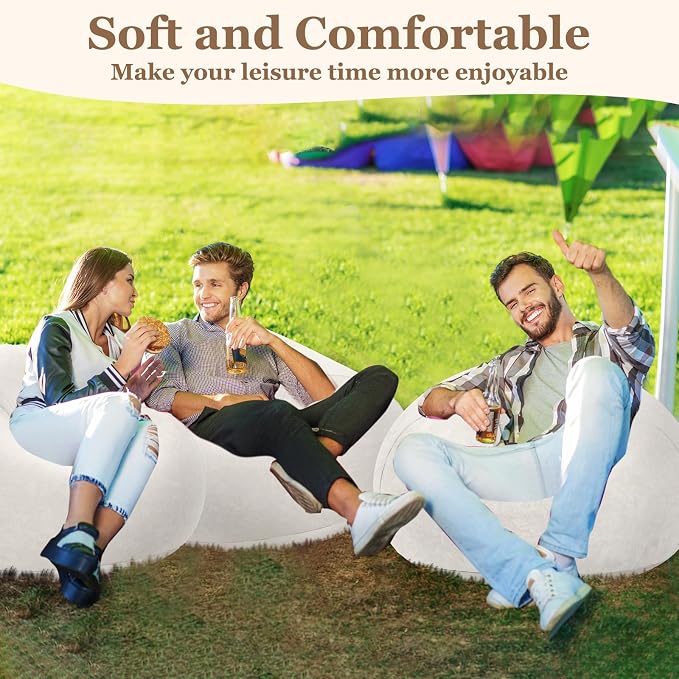 Realspring Inflatable Bean Bag Chairs Outdoor Blow up Camping Chairs Inflatable - Image 4