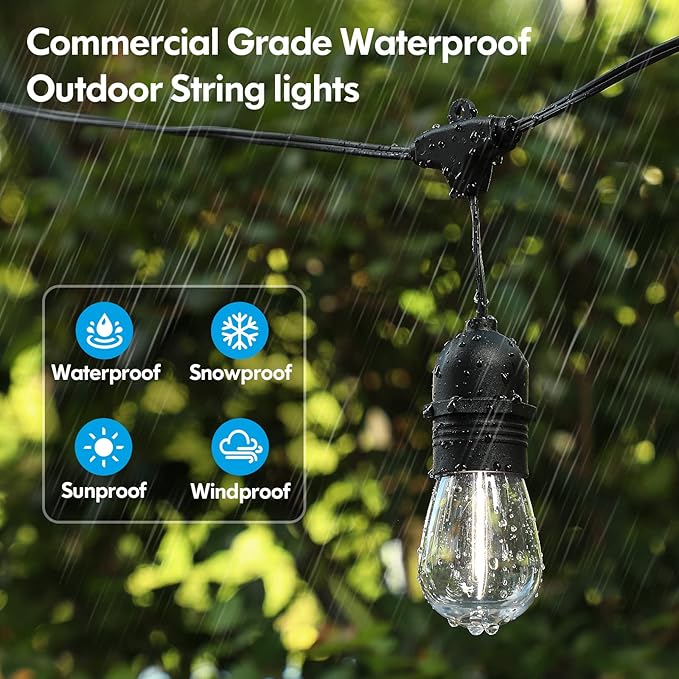 Lakumu 2-Pack 96FT Outdoor String Lights - Image 2