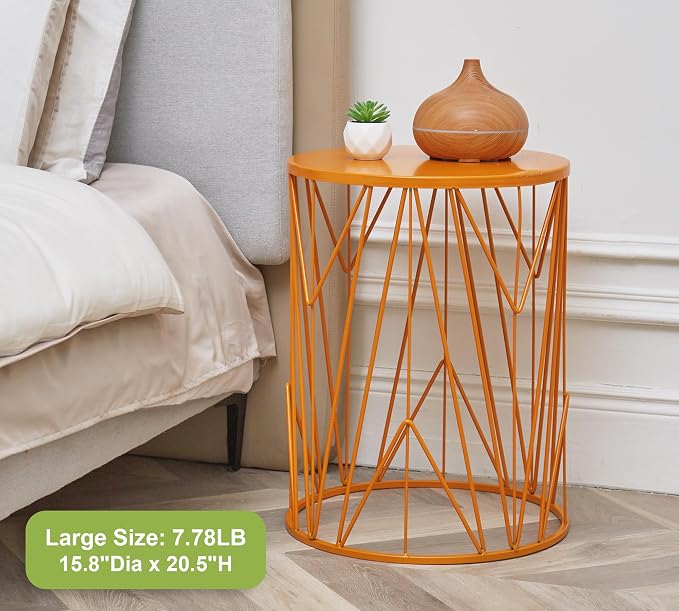 HFHOME Set of 3 Heavy-Duty Round End Side Table, Coffee Table - Image 3