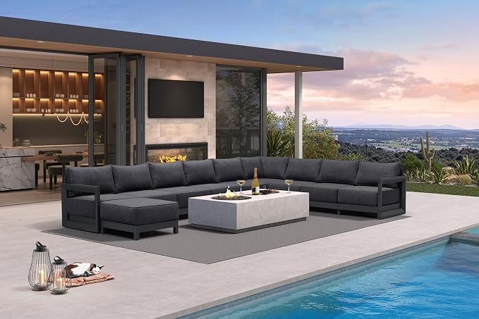 PURPLE LEAF Patio Furniture Set U-shaped Outdoor Couch by Unknown