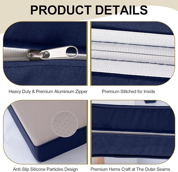 Outdoor Replacement Cushions for Patio Furniture, Splash-Resistant and - Image 3