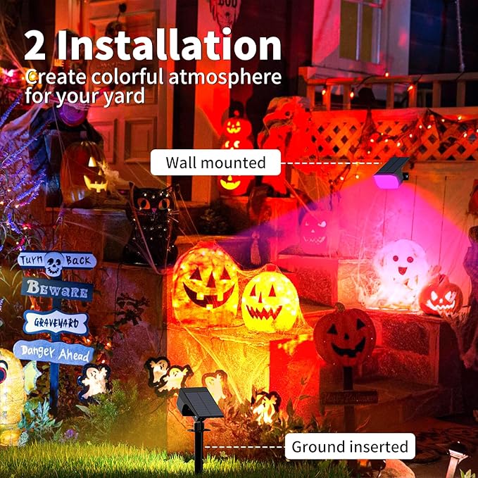 Solar Spot Lights Outdoor Color Changing, Christmas Landscape Spotlights - Image 3