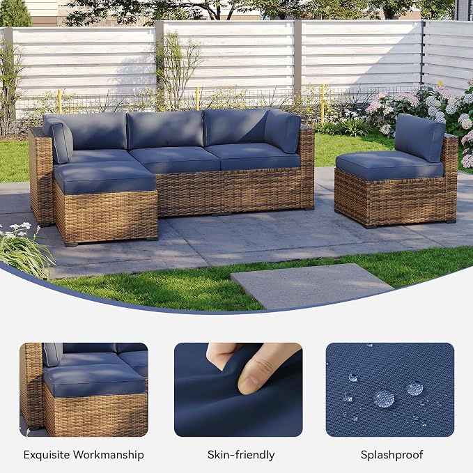 Aoxun 11pcs Patio Cushion Covers Replacement, Waterproof Outdoor Furniture - Image 6