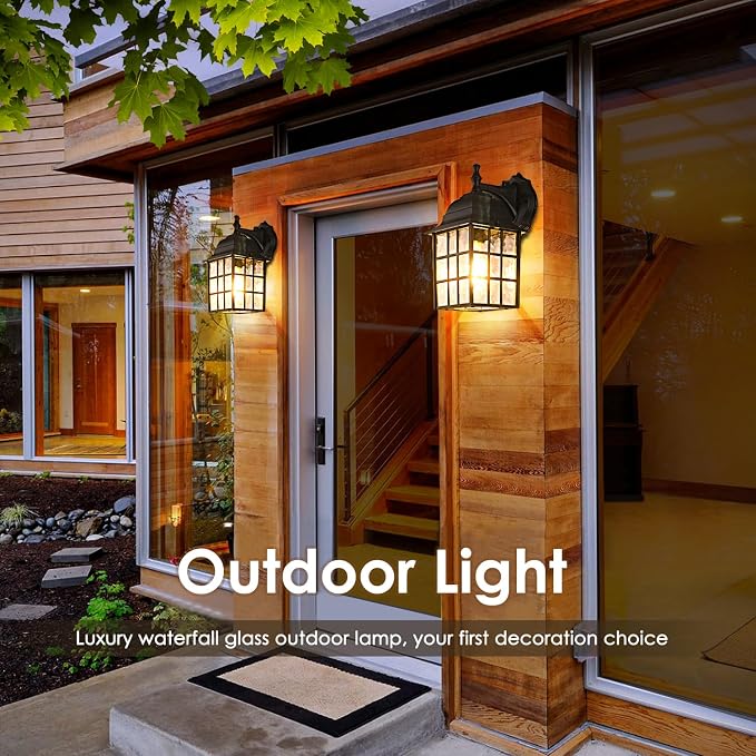 Brightever 2-Pack Dusk to Dawn Outdoor Wall Lantern, Exterior Light Fixtures - Image 6
