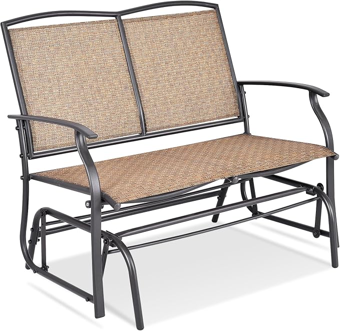 Giantex Patio Glider Bench, 400 Lbs Capacity, Steel Frame, Outdoor Swing Chair by Giantex