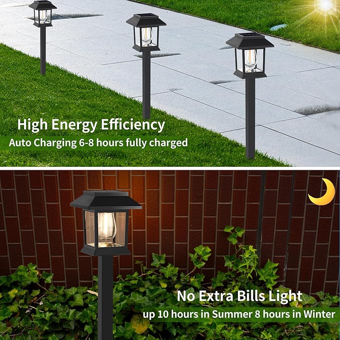 Greluna Solar Lights Outdoor, 12 Pack 3000K Waterproof Auto On/Off Solar - Image 3