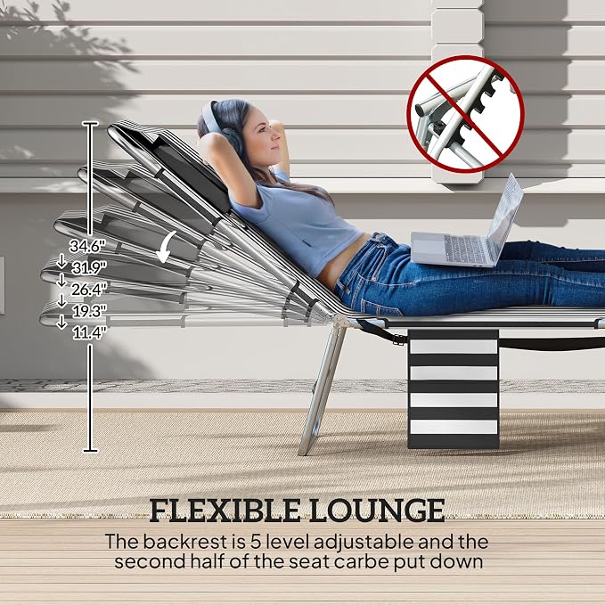 Outsunny Chaise Lounge Chair Outdoor - Image 4