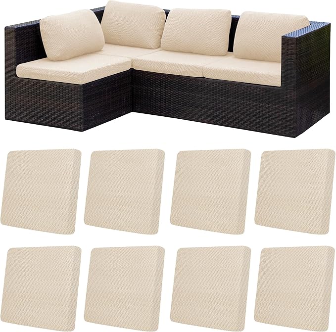 8Pcs Patio Cushion Covers, Outdoor Cushions Covers, Stretch Cushion Covers by Unknown