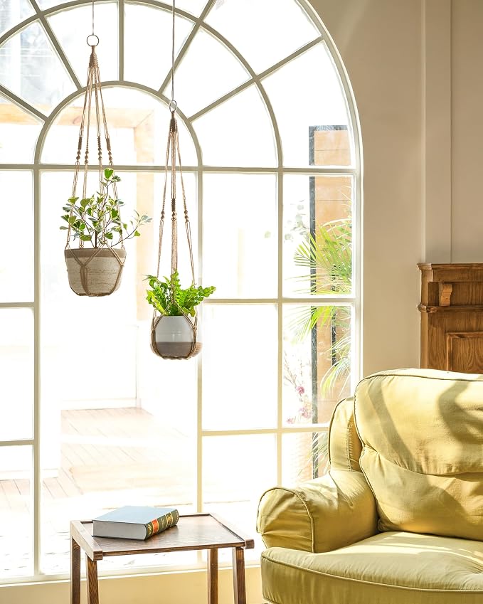 Dahey Macrame Plant Hanger Indoor Outdoor Hanging Planter Basket Large - Image 5