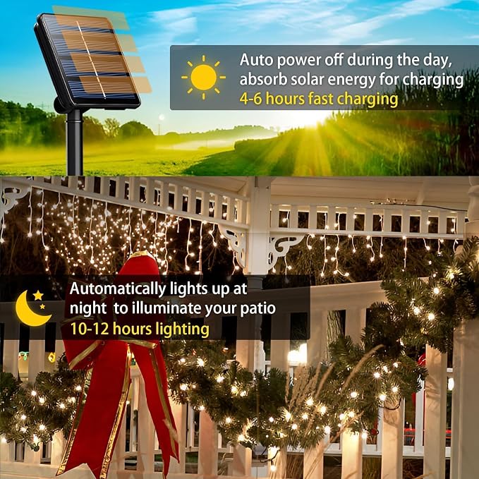 6 Pack Solar String Lights Outdoor, 600 LED Extra-Long 236Ft Solar Lights - Image 3