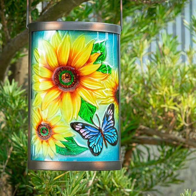 Hanging Solar Lantern Outdoor Waterproof LED Solar Lights Sunflower Decorative - Image 3