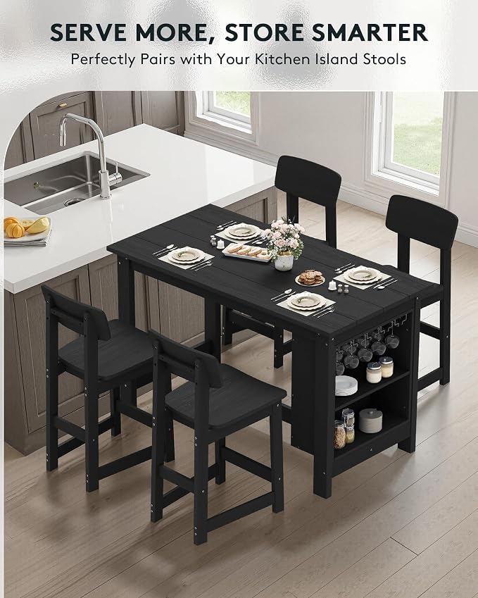SERWALL 10-Piece HDPE Counter Height Dining Table Sets - Image 7