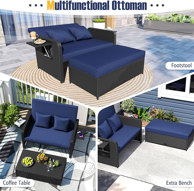 RELAX4LIFE Wicker Patio Outdoor Daybed - Image 7