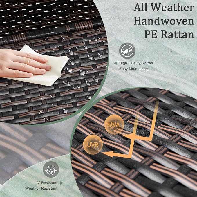 Outvita Outdoor Side Table, Rattan Coffee Table - Image 6