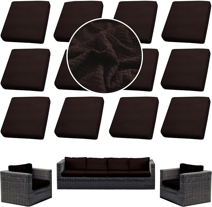 Outdoor Cushion Covers Set, Replacement by SUKAIKEQA