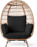 Best Choice Products Wicker Egg Chair, Oversized Indoor Outdoor Lounger by BestChoiceProducts