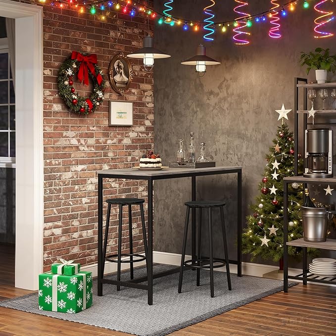 HOOBRO Bar Stools, Kitchen Round Height Stools - Image 2