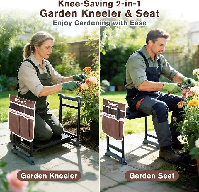 Garden Kneeler and Seat, Extra Wide Thick EVA Pad, Heavy Duty Foldable Garden - Image 3