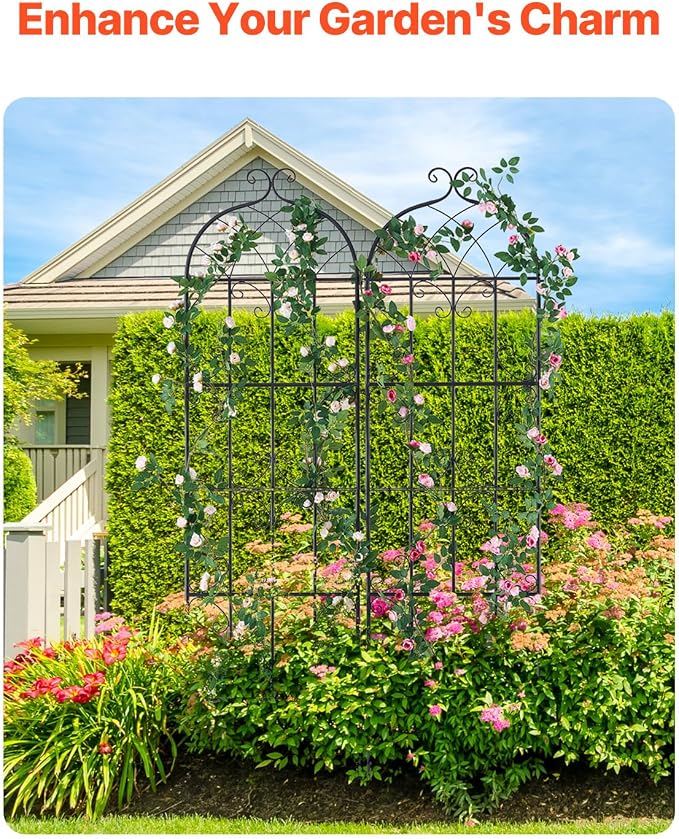 VEVOR 71 x 20 in, 2 Packs Rustproof Metal Garden Flower Trellis, Outdoor - Image 3