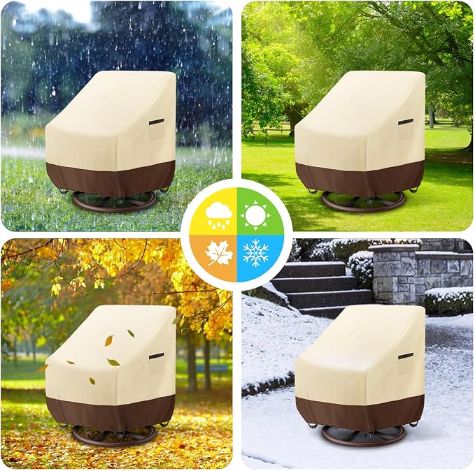 Outdoor Swivel Lounge Chair Cover, Waterproof Heavy Duty Patio Chair Cover - Image 5