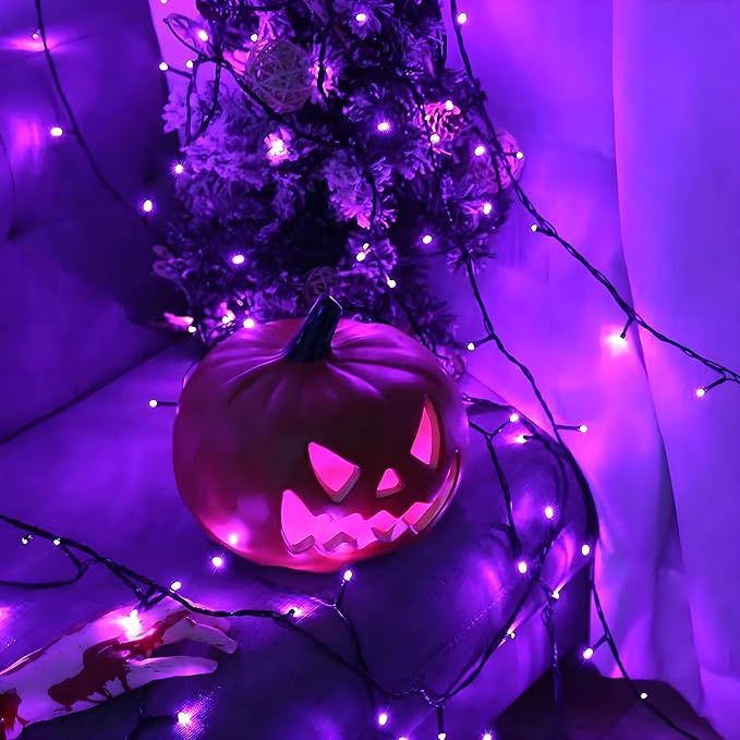 YIQU Purple 82FT 200 LED Extendable Halloween Lights - Image 2