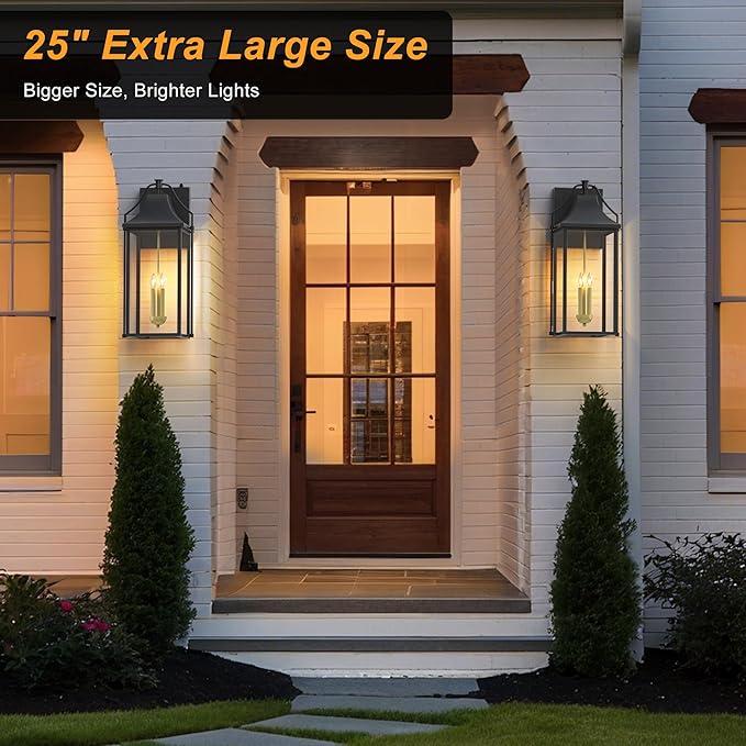 - Outdoor Wall Lights Fixtures, Large Size Dusk to Dawn Waterproof - Image 2
