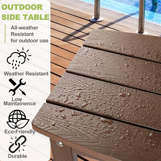 Y&M Outdoor Side Table, HIPS Adirondack Small Single Table, Waterproof Square - Image 8
