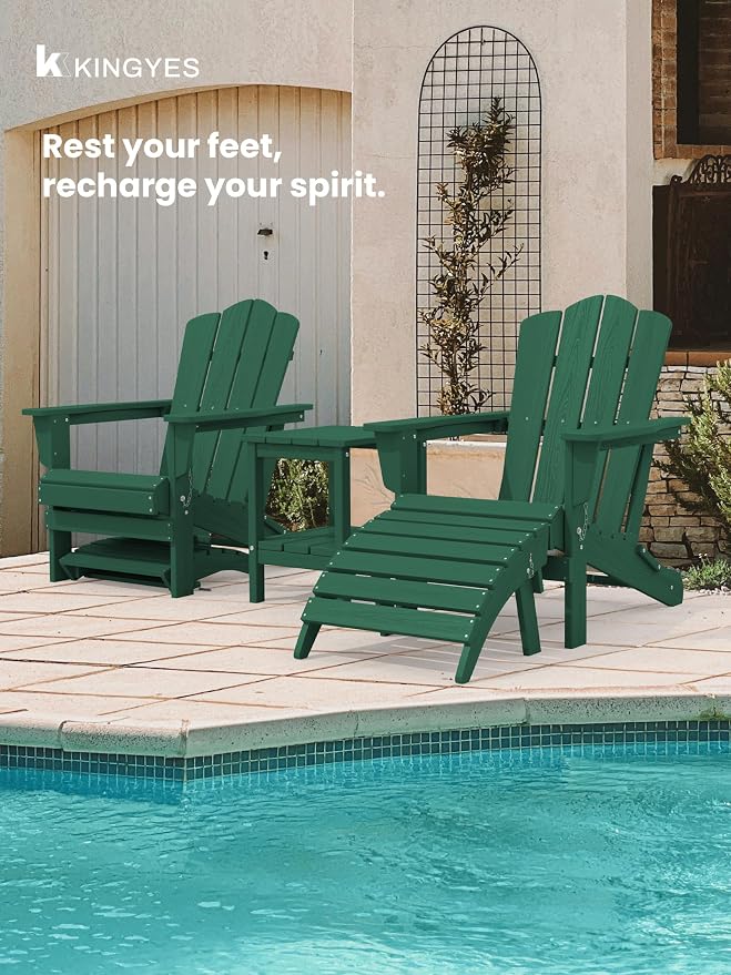 KINGYES Folding Adirondack Ottomans Set of 4 - Image 4