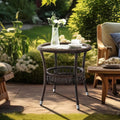 Outdoor Side Table Patio Wicker Coffee Table Outdoor End Table Rattan Bistro by PatioNovagarden