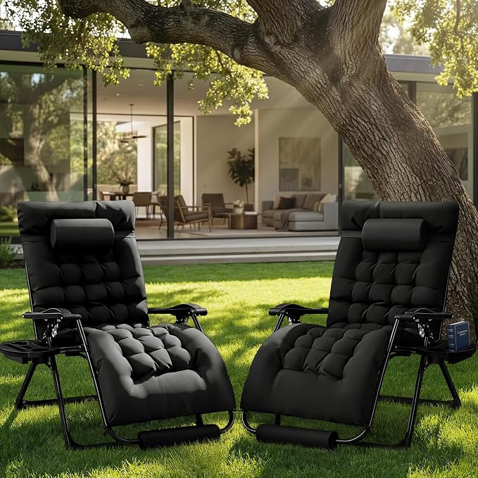 Homall Oversized Zero Gravity Chair, Adjustable Anti Gravity Chair Folding - Image 2