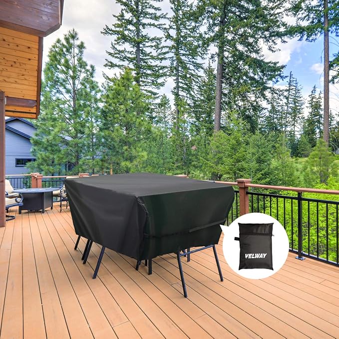 Velway Patio Furniture Cover Outdoor, Waterproof Rectangular Patio Table Chair - Image 6