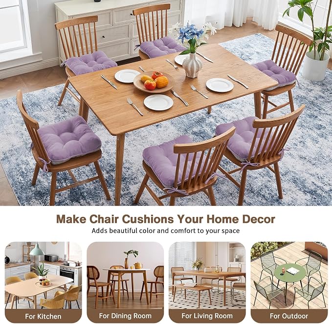 BETU Chair Cushions for Dining Chairs Set of 6, 3.5" Thick Kitchen Table Chair - Image 4