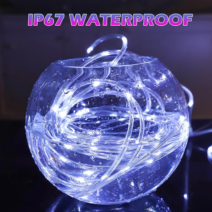 Solar Rope Lights Outdoor Waterproof, 33FT 100LED Outdoor String Lights Clear - Image 4